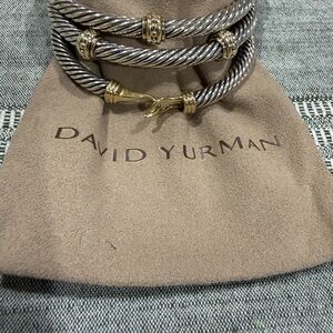 MULTIPLE David Yurman Silver Cable Cuff with Gold Accent